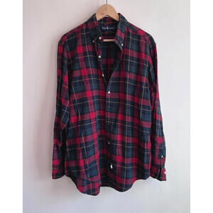 Ralph Lauren Mens Classic Fit Plaid Button Down Shirt Sz Large